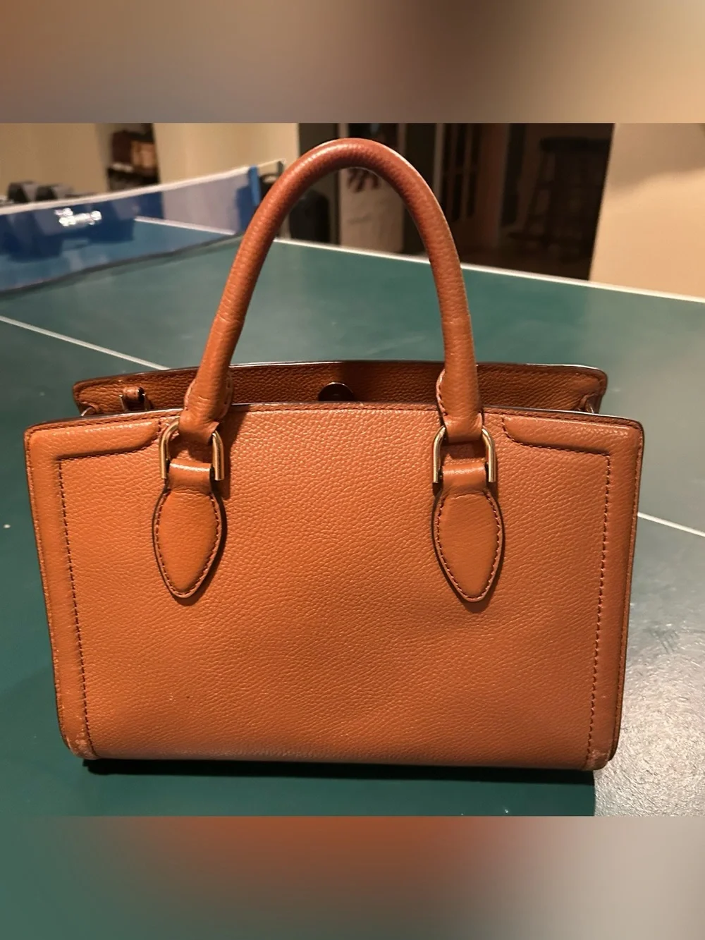 Michael Kors Brown/Tan Leather Purse with Detachable Strap